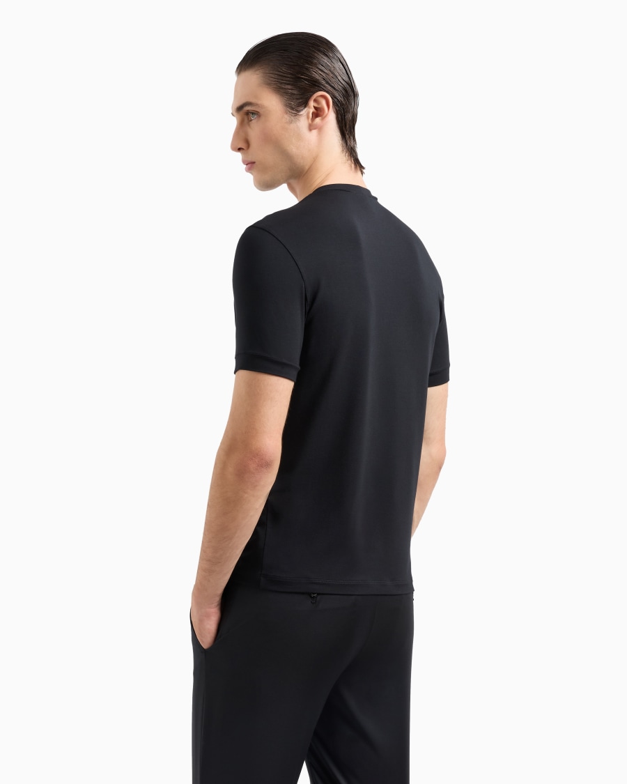 The world of armani T-SHIRT IN JERSEY BAMBOO DI VISCOSA STRETCH CON RICAMO GA Sottocosto