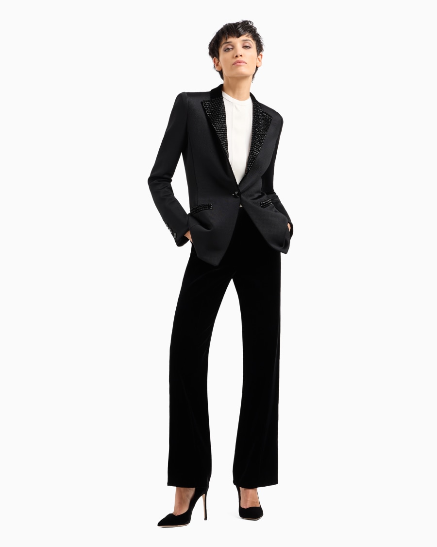 The world of armani PANTALONI CROPPED IN VELLUTO Presa