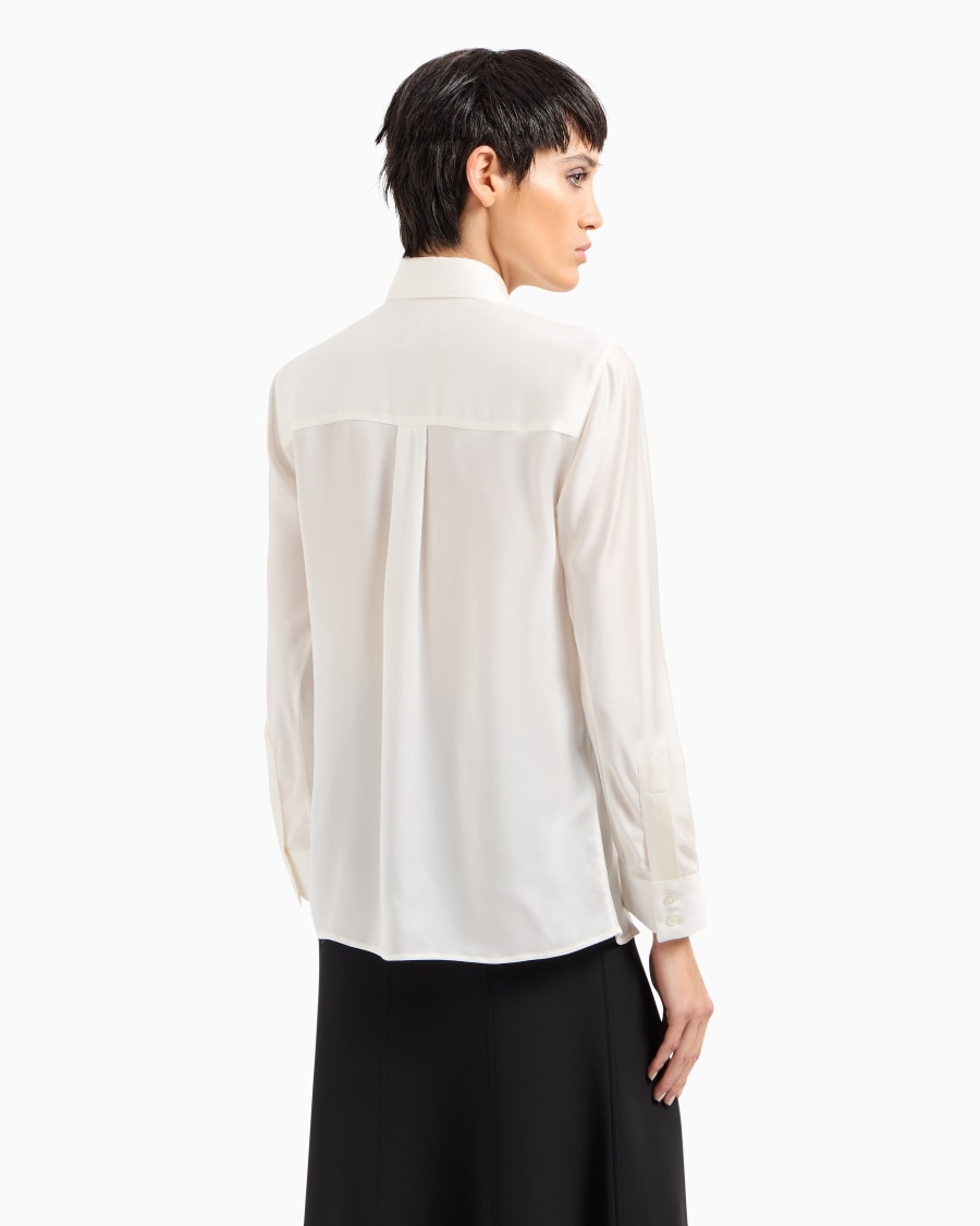 The world of armani CAMICIA IN CHARMEUSE DI PURA SETA Vendita Calda