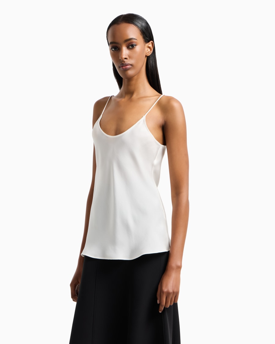 The world of armani TOP IN CHARMEUSE DI SETA Vendite Flash