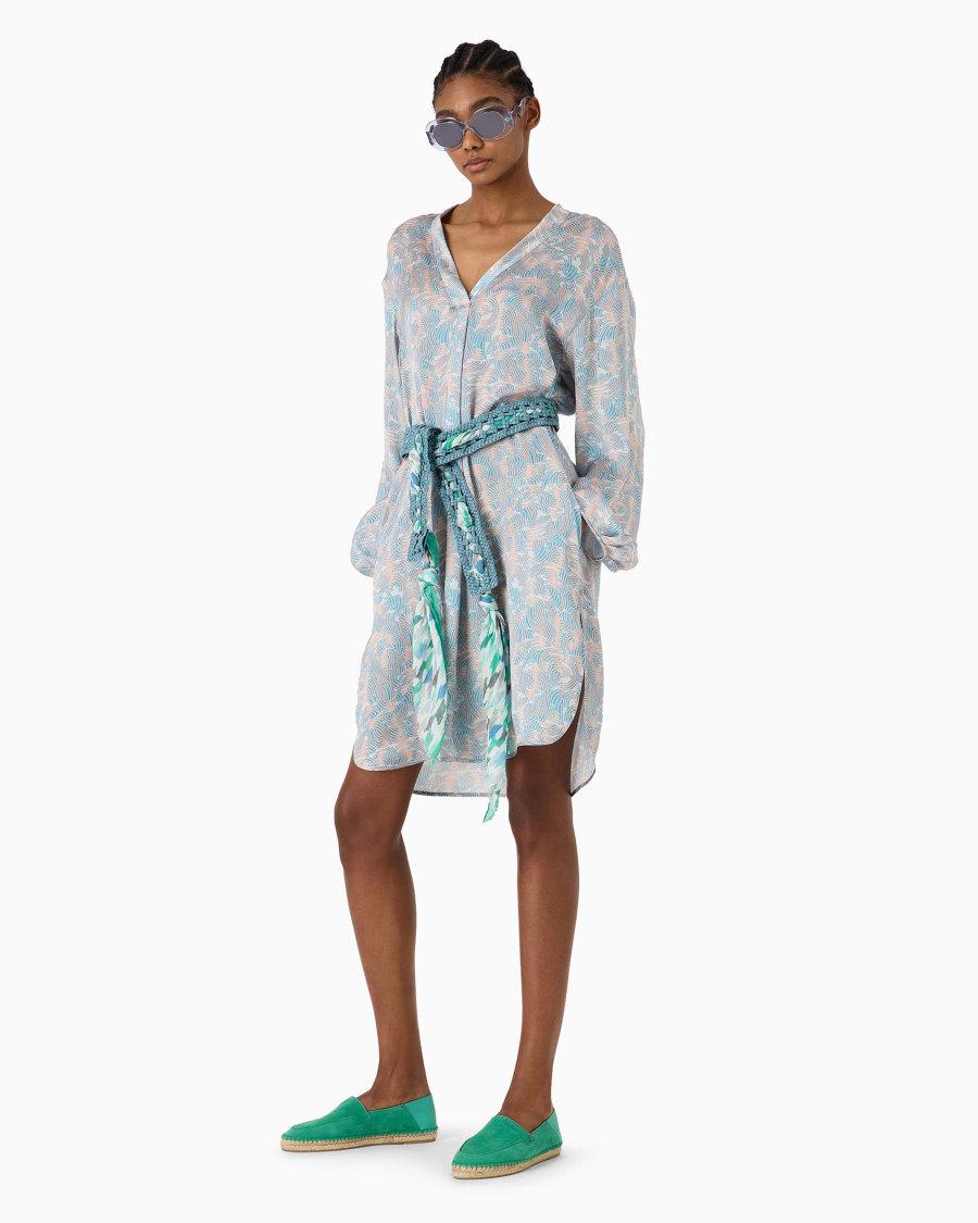 The world of armani CAMICIA LUNGA IN SETA STAMPATA Nuova