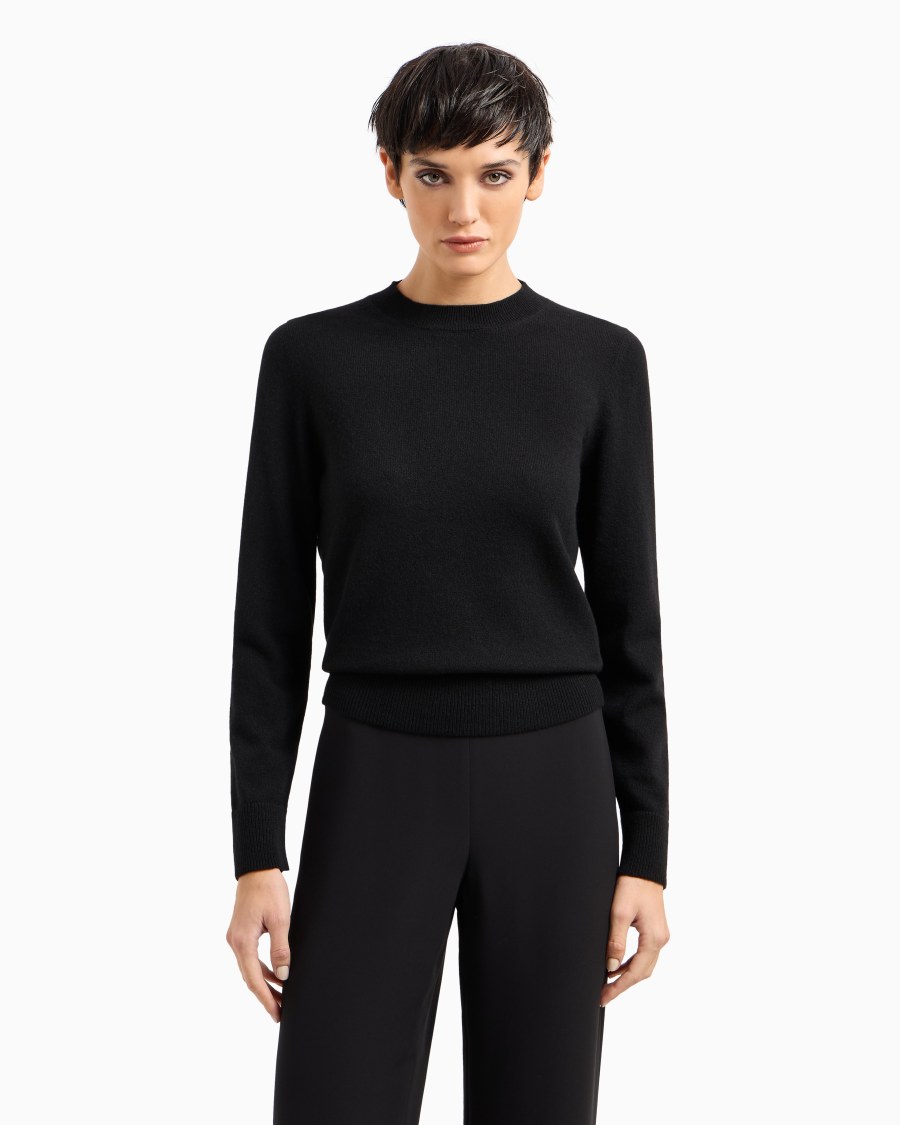The world of armani MAGLIONE IN CASHMERE CON PROFILI A COSTE Qualità