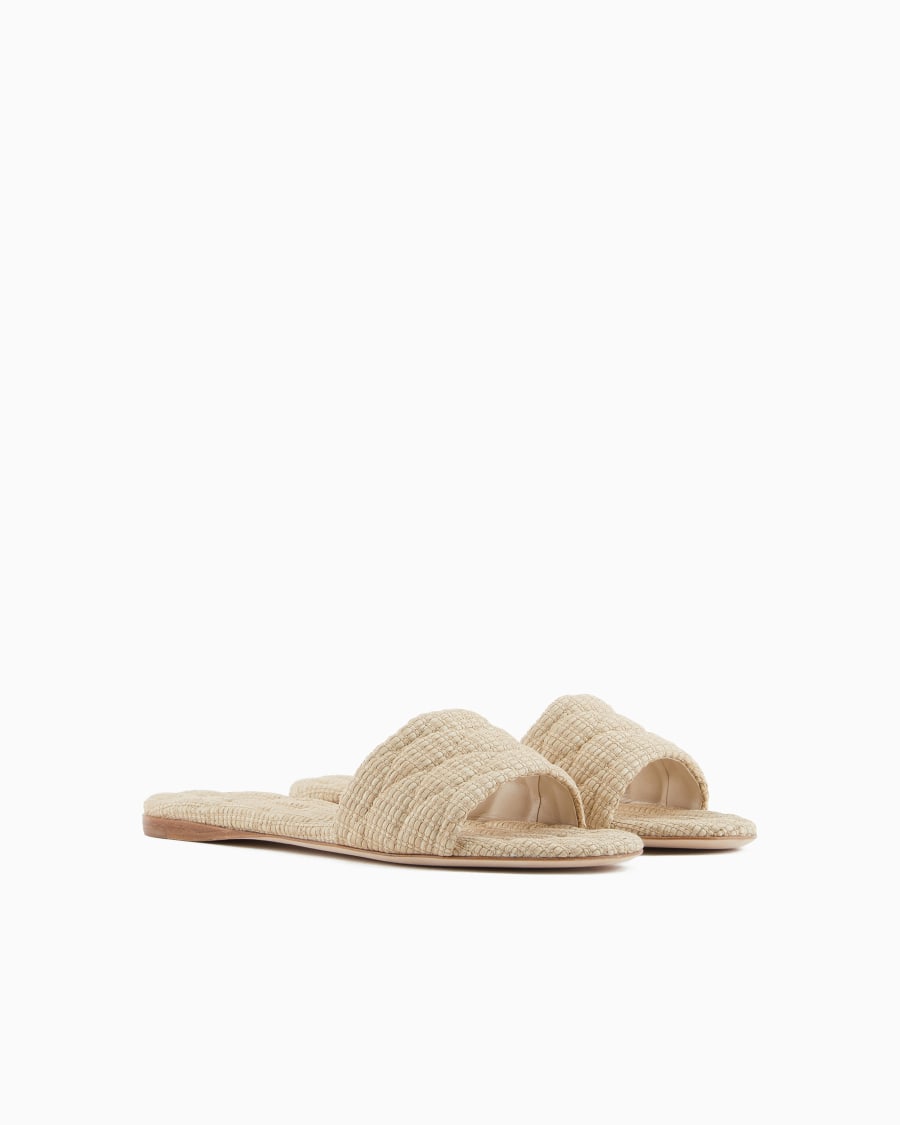 The world of armani SANDALI FLAT IN RAFIA TRAPUNTATA Pezzi Unici
