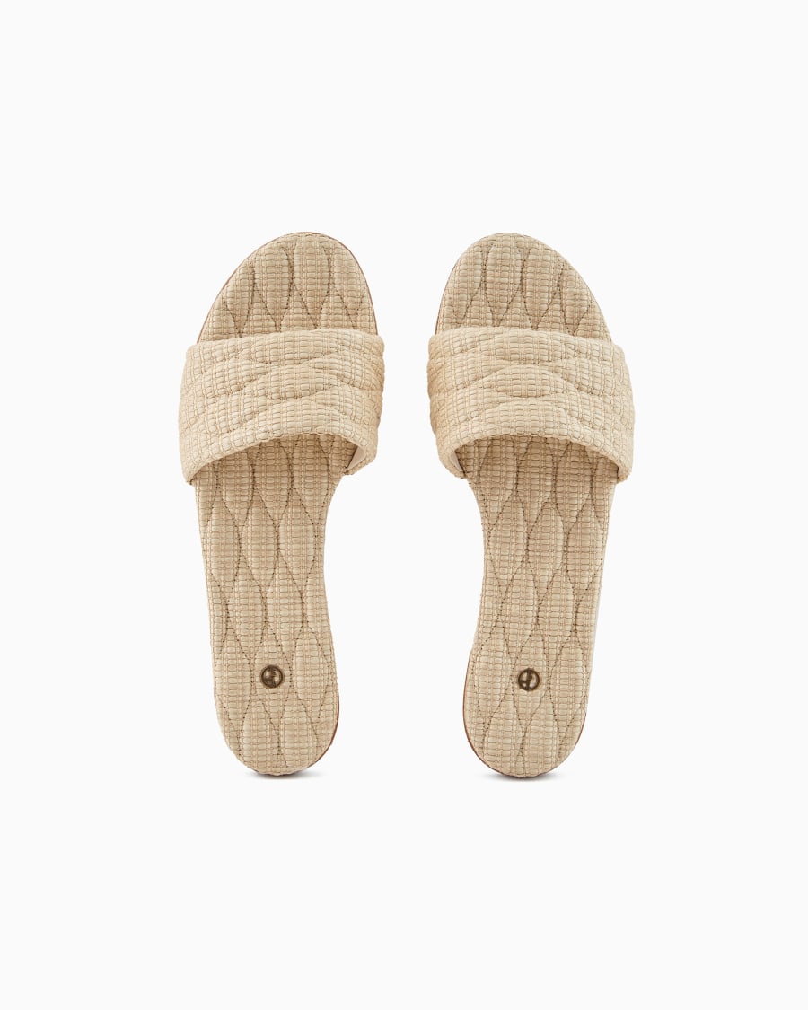 The world of armani SANDALI FLAT IN RAFIA TRAPUNTATA Pezzi Unici