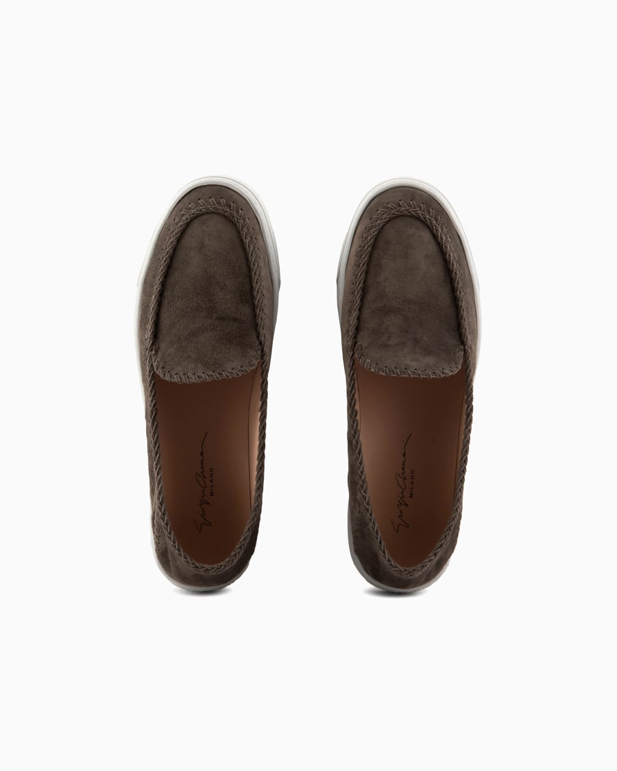 The world of armani GALLERIA 3 SLIP-ON IN PELLE SCAMOSCIATA Consegna Veloce