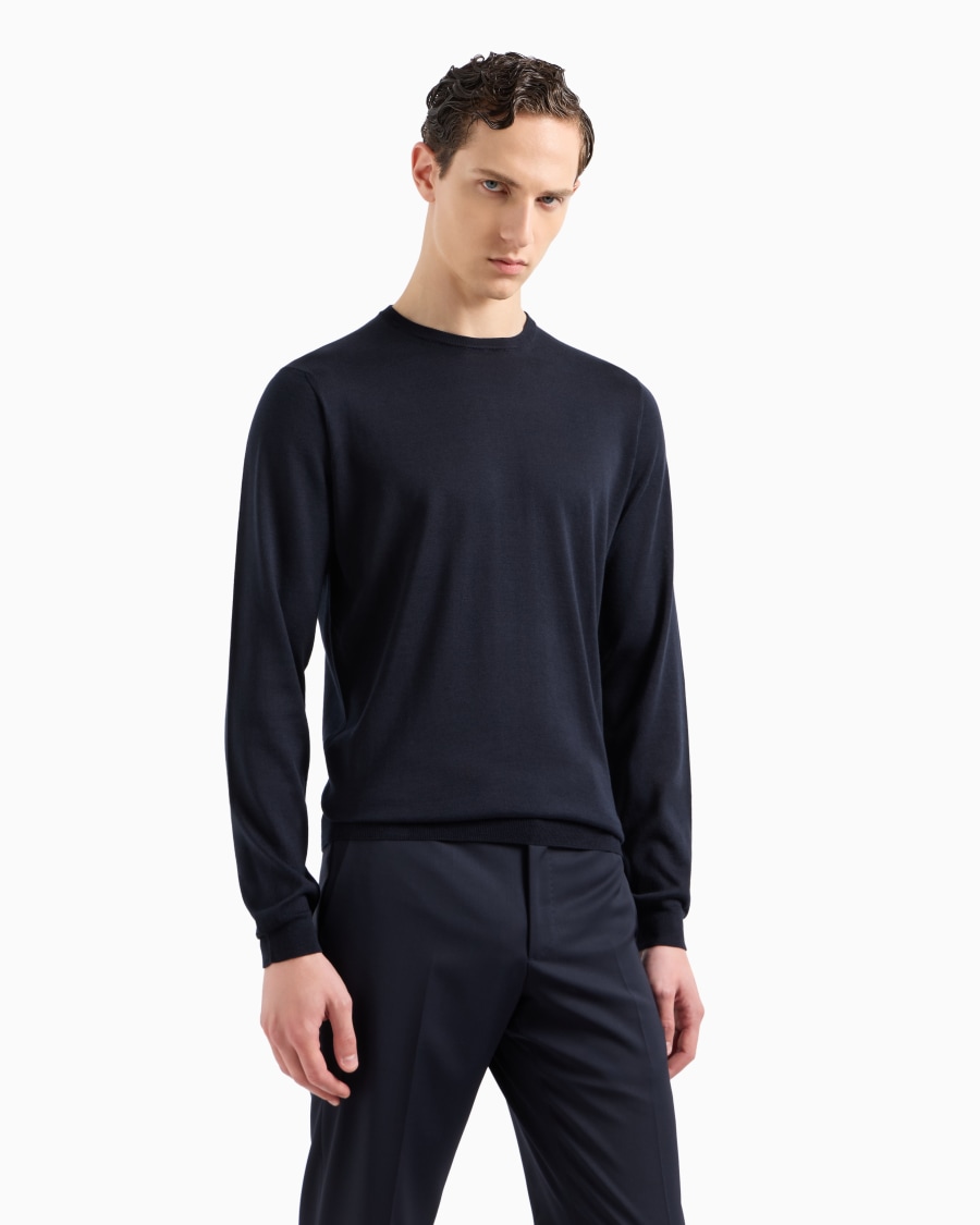 The world of armani MAGLIA GIROCOLLO A MANICA LUNGA IN SETA E COTONE Shopping Online
