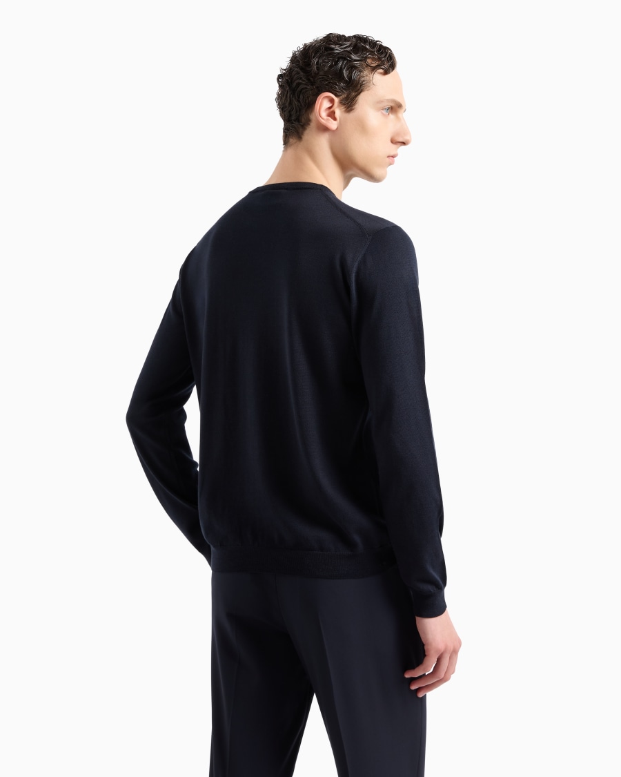 The world of armani MAGLIA GIROCOLLO A MANICA LUNGA IN SETA E COTONE Shopping Online