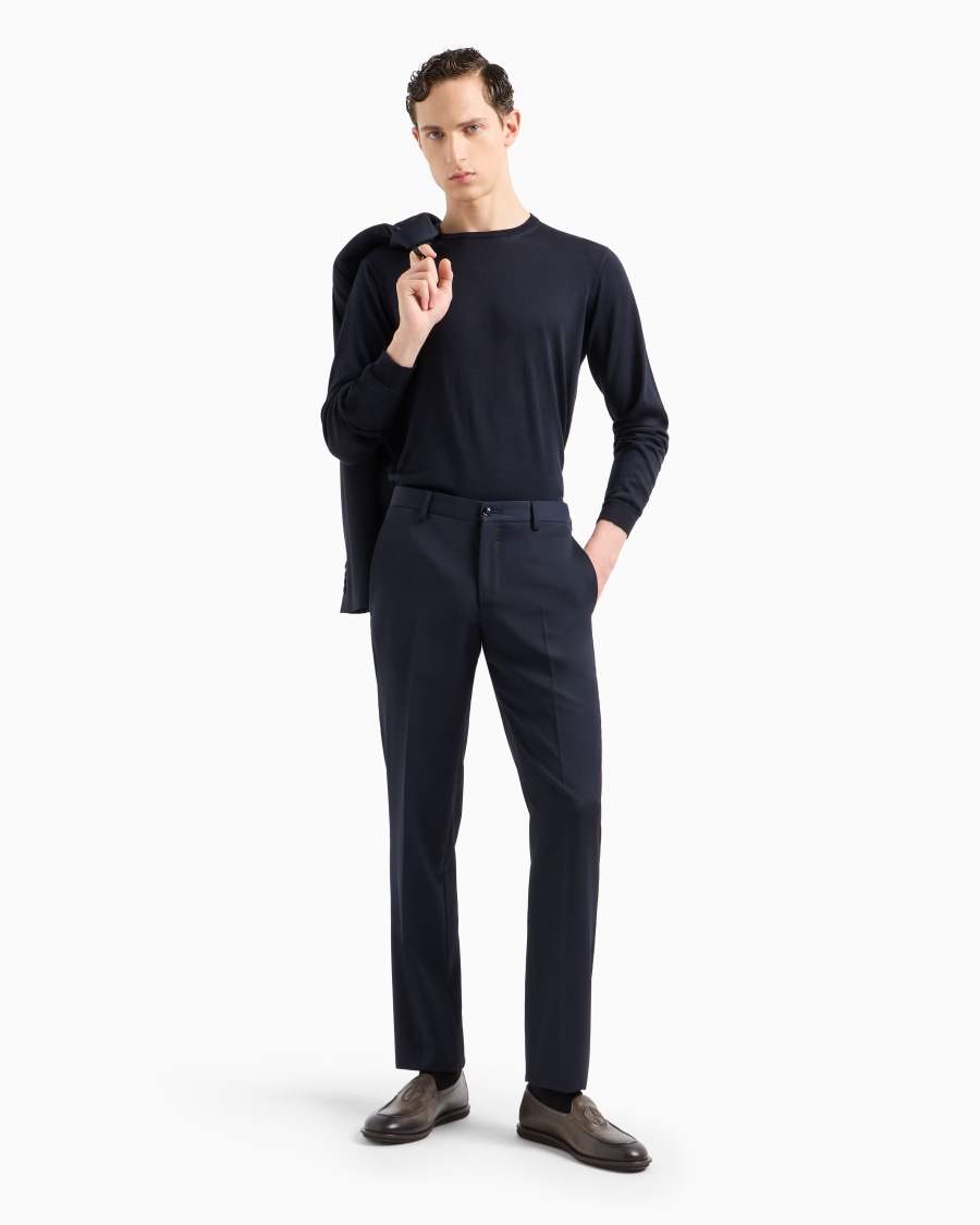 The world of armani MAGLIA GIROCOLLO A MANICA LUNGA IN SETA E COTONE Shopping Online