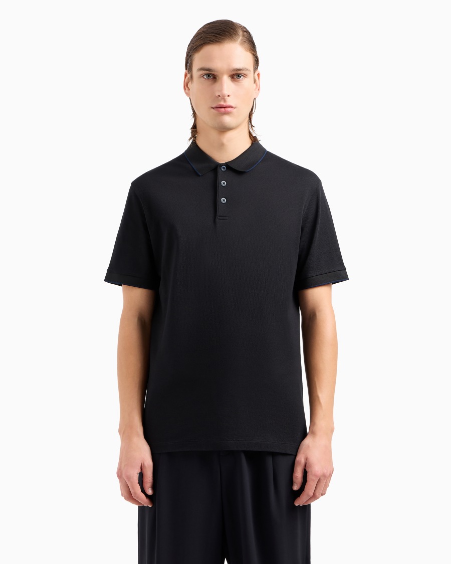 The world of armani POLO IN PIQUET DI COTONE FILO DI SCOZIA Economico