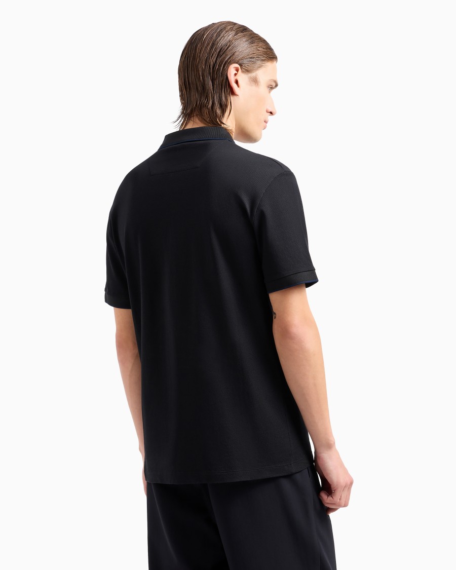 The world of armani POLO IN PIQUET DI COTONE FILO DI SCOZIA Economico
