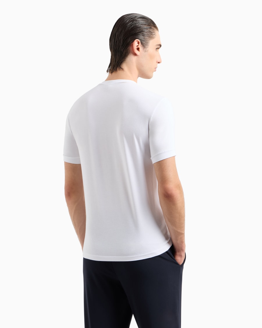 The world of armani T-SHIRT IN JERSEY BAMBOO DI VISCOSA STRETCH CON RICAMO GA Hotsell