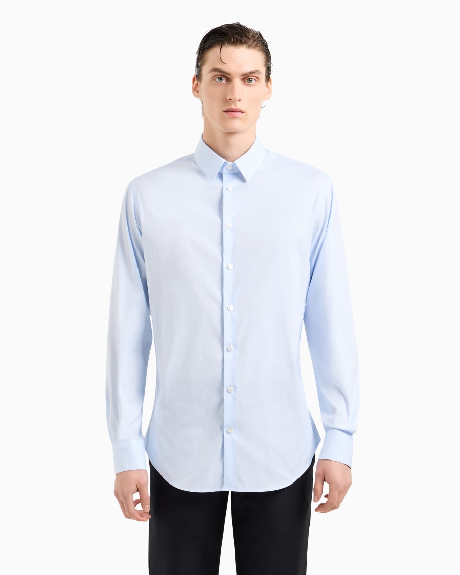 The world of armani CAMICIA IN TESSUTO STRETCH CON COLLO CLASSICO CON STECCHE Nuova