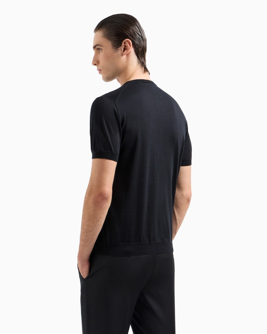 The world of armani MAGLIA GIROCOLLO IN SETA E COTONE Moda