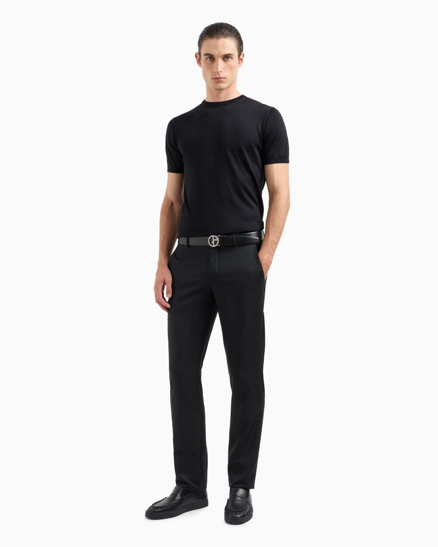 The world of armani MAGLIA GIROCOLLO IN SETA E COTONE Moda
