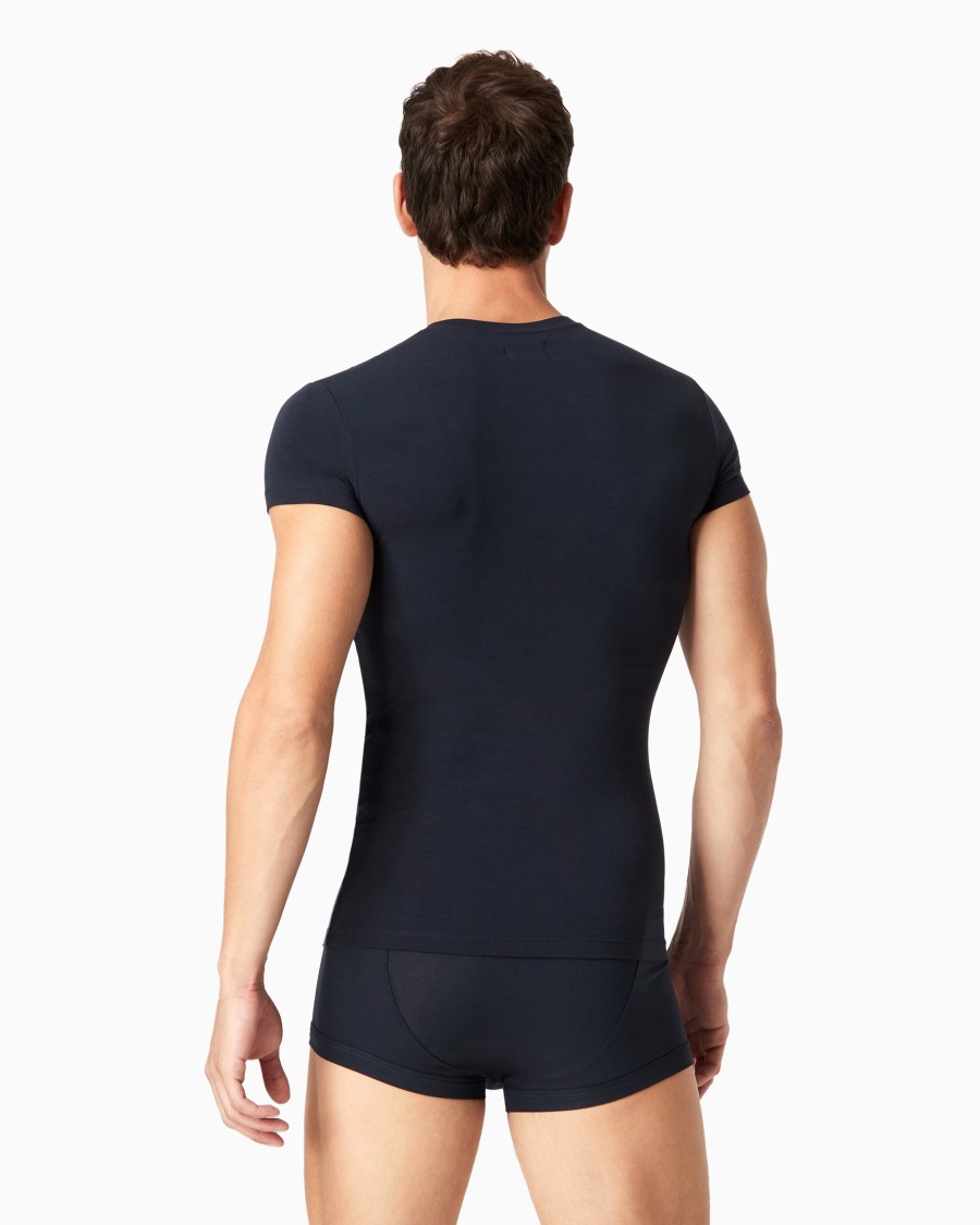 The world of armani MAGLIA LOUNGEWEAR A MANICA CORTA IN MODAL STRETCH Nuovo