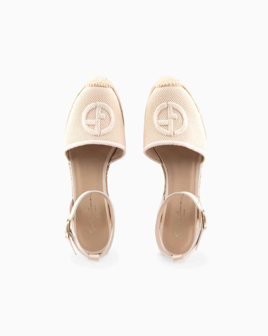 The world of armani ESPADRILLAS IN COTONE CON ZEPPA E LOGO RICAMATO Promozione Limitata