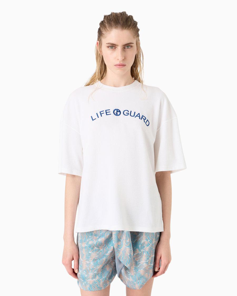 The world of armani T-SHIRT GIROCOLLO IN JERSEY DI COTONE E SETA Presa