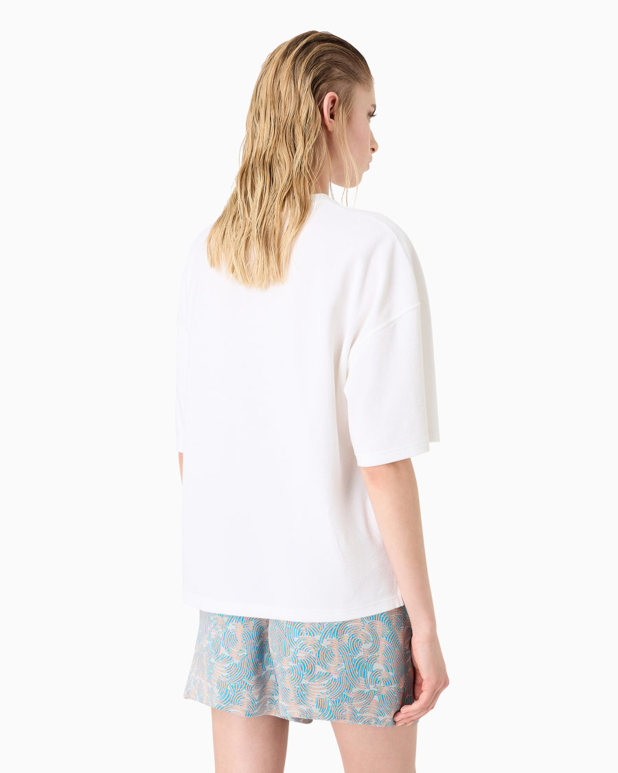 The world of armani T-SHIRT GIROCOLLO IN JERSEY DI COTONE E SETA Presa