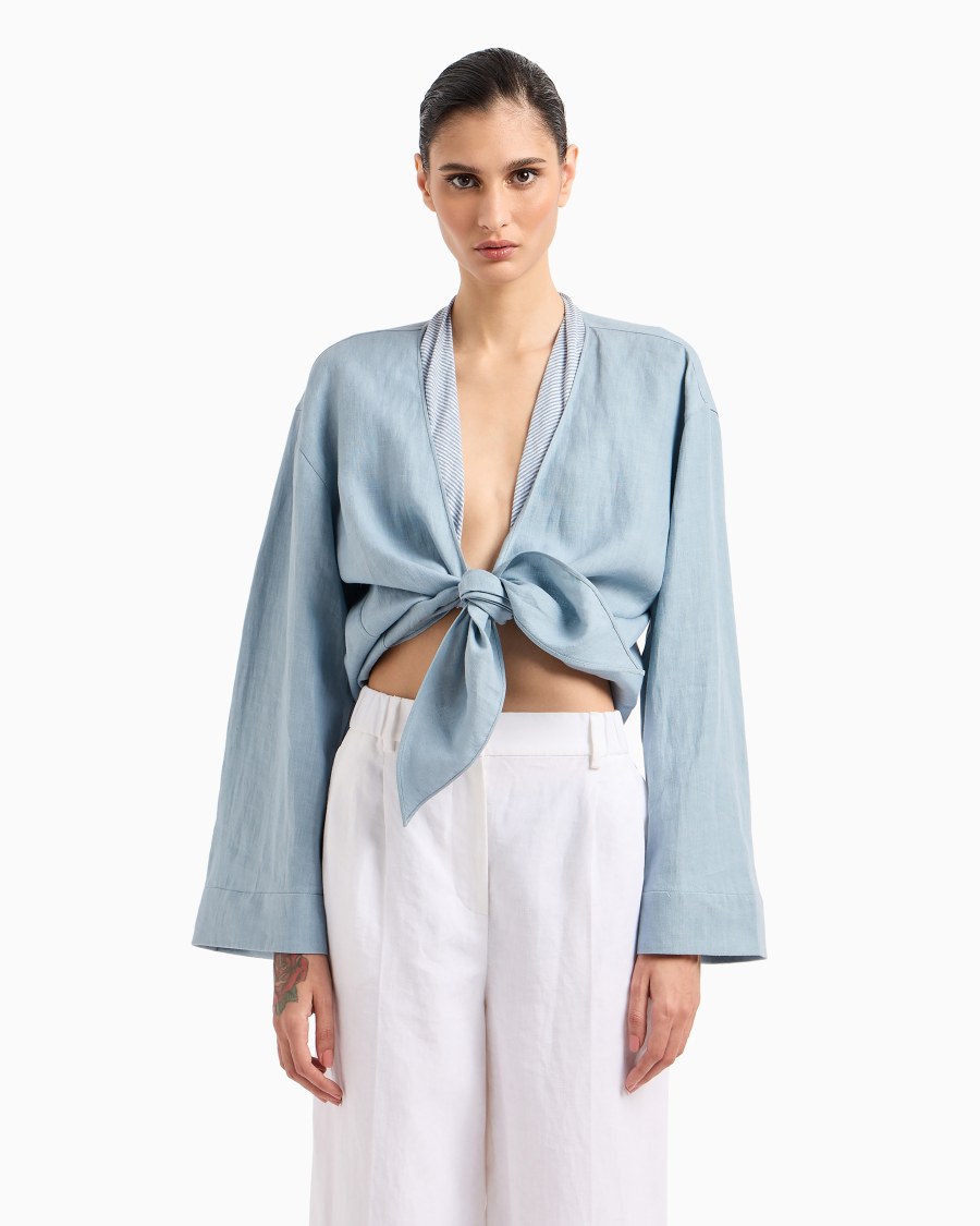 The world of armani CAMICIA DA ANNODARE IN CANAPA ASV Economico