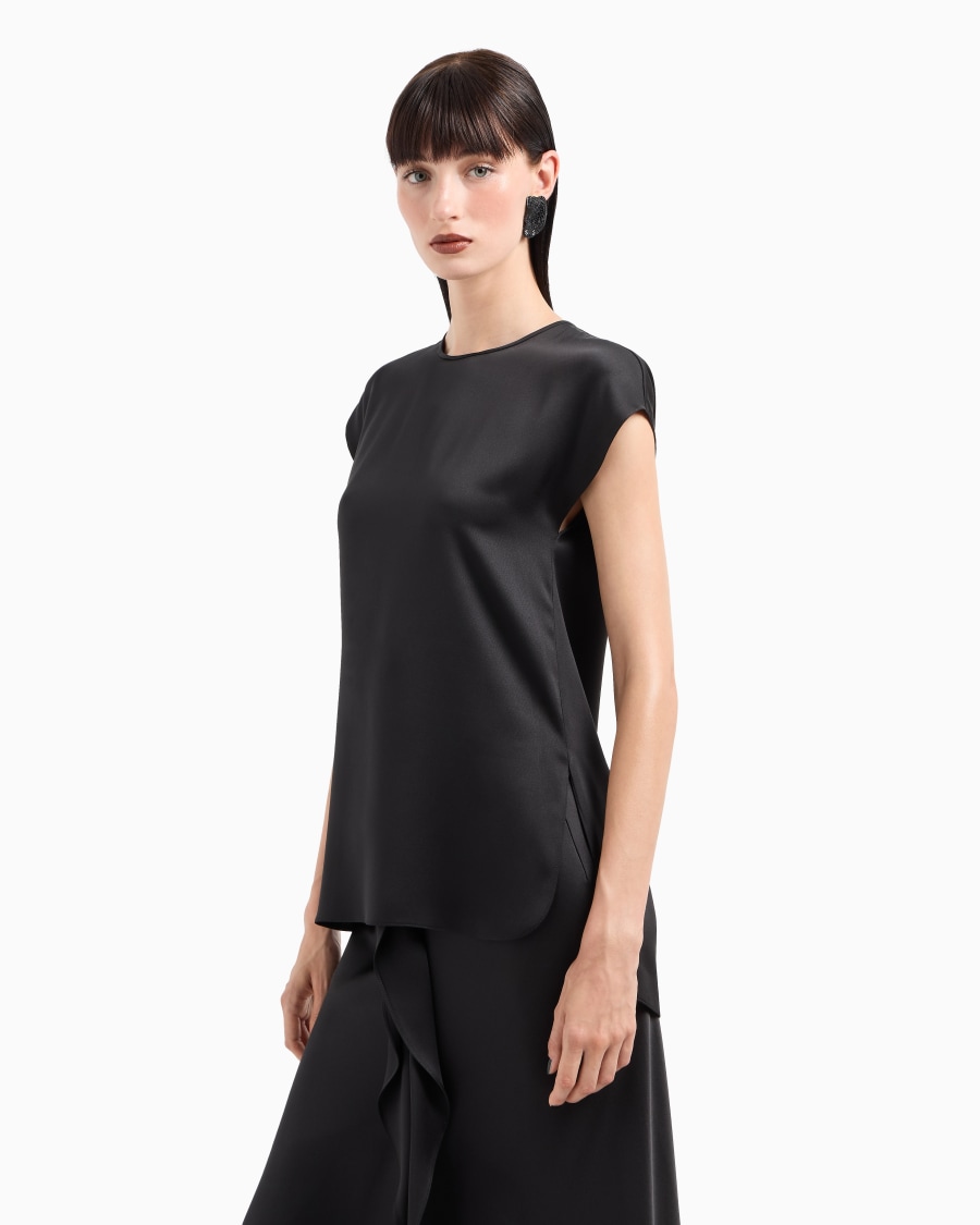 The world of armani BLUSA LUNGA IN DOPPIO RASO DI SETA Italy