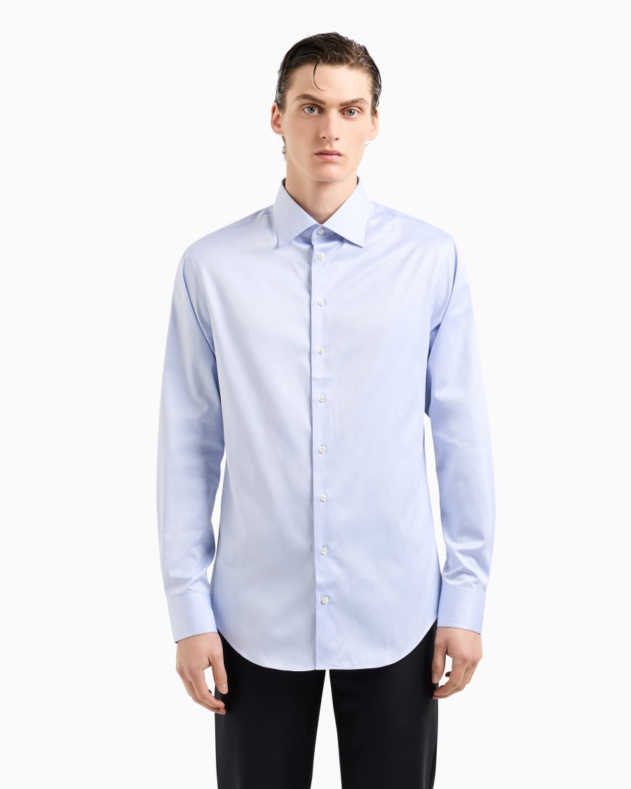 The world of armani CAMICIA CLASSICA REGULAR FIT IN COTONE Fino Al -60%