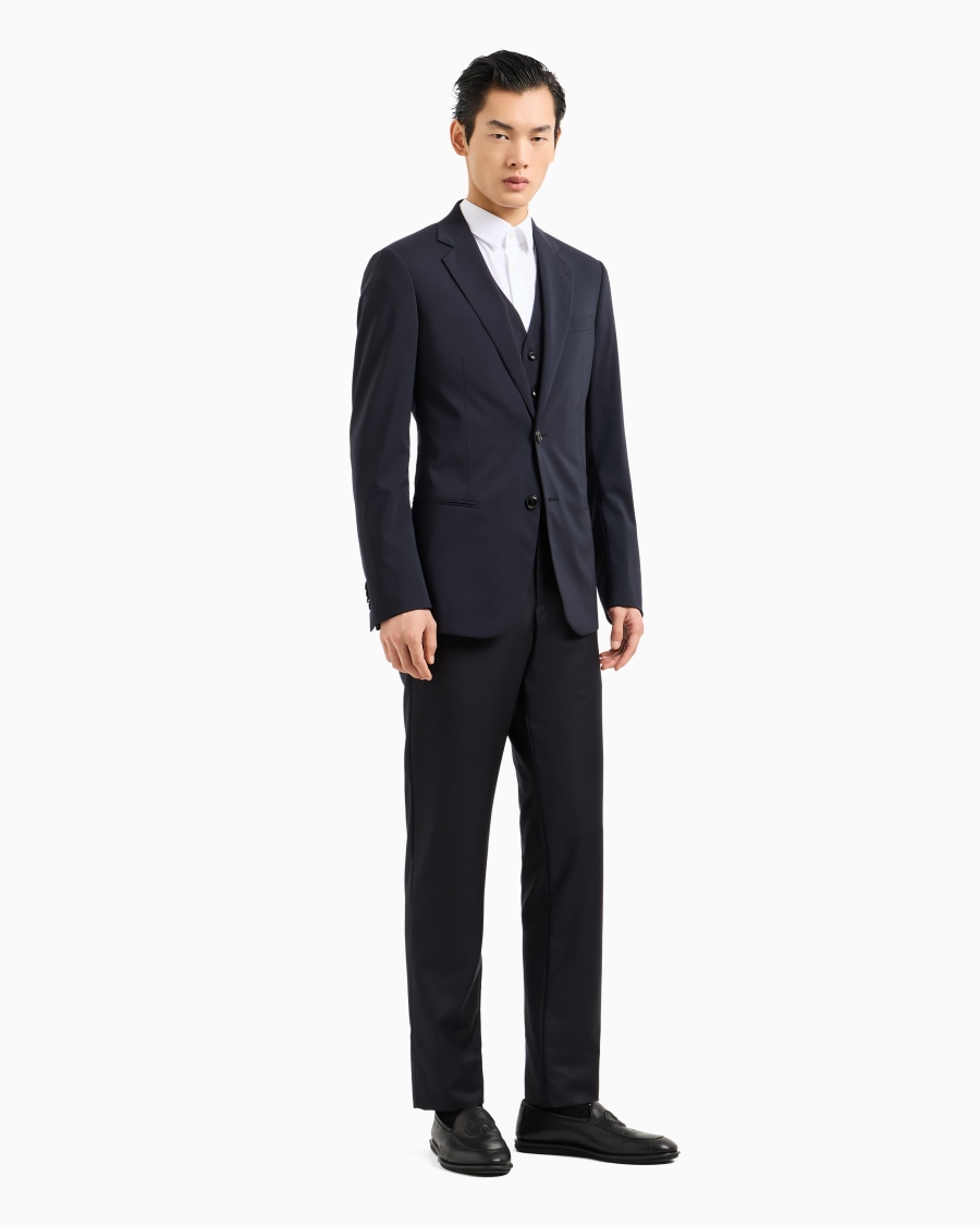 The world of armani GILET MONOPETTO IN LANA VERGINE Negozi Online