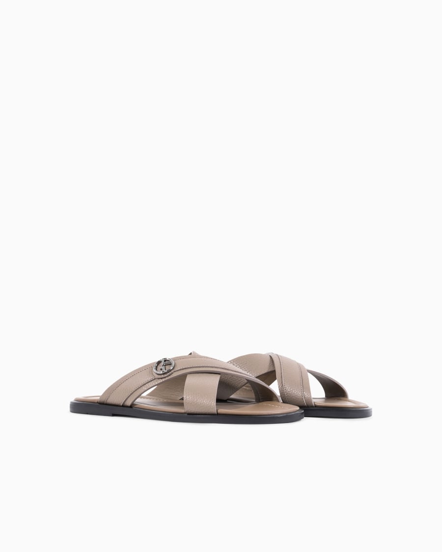 The world of armani SANDALI CROSS IN PELLE GRANATA Shopping Online
