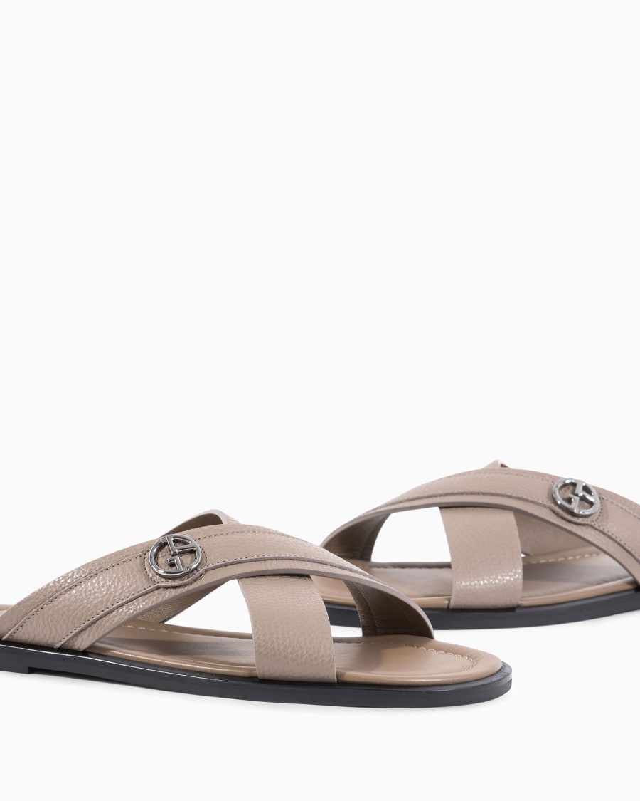 The world of armani SANDALI CROSS IN PELLE GRANATA Shopping Online