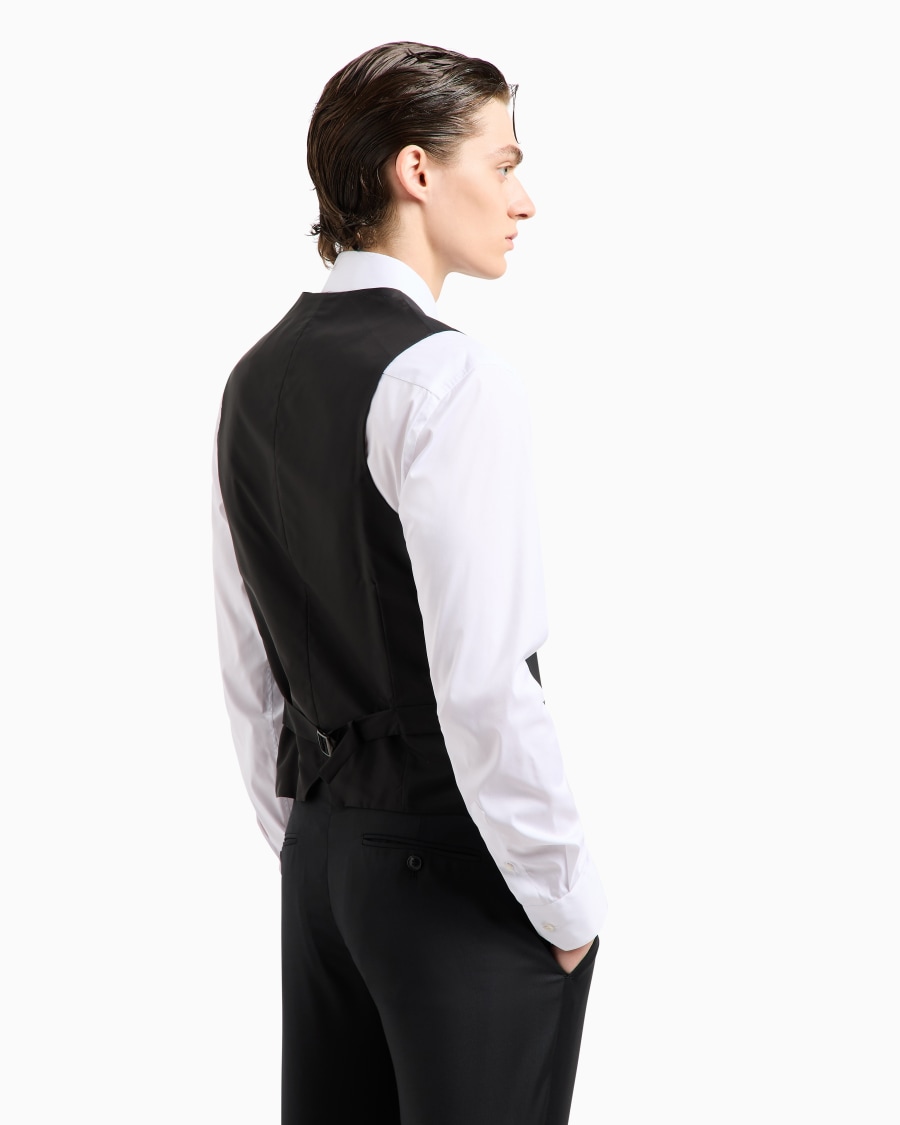 The world of armani GILET MONOPETTO IN LANA VERGINE Sottocosto