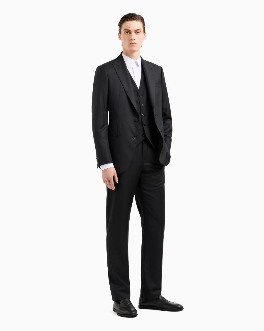 The world of armani GILET MONOPETTO IN LANA VERGINE Sottocosto