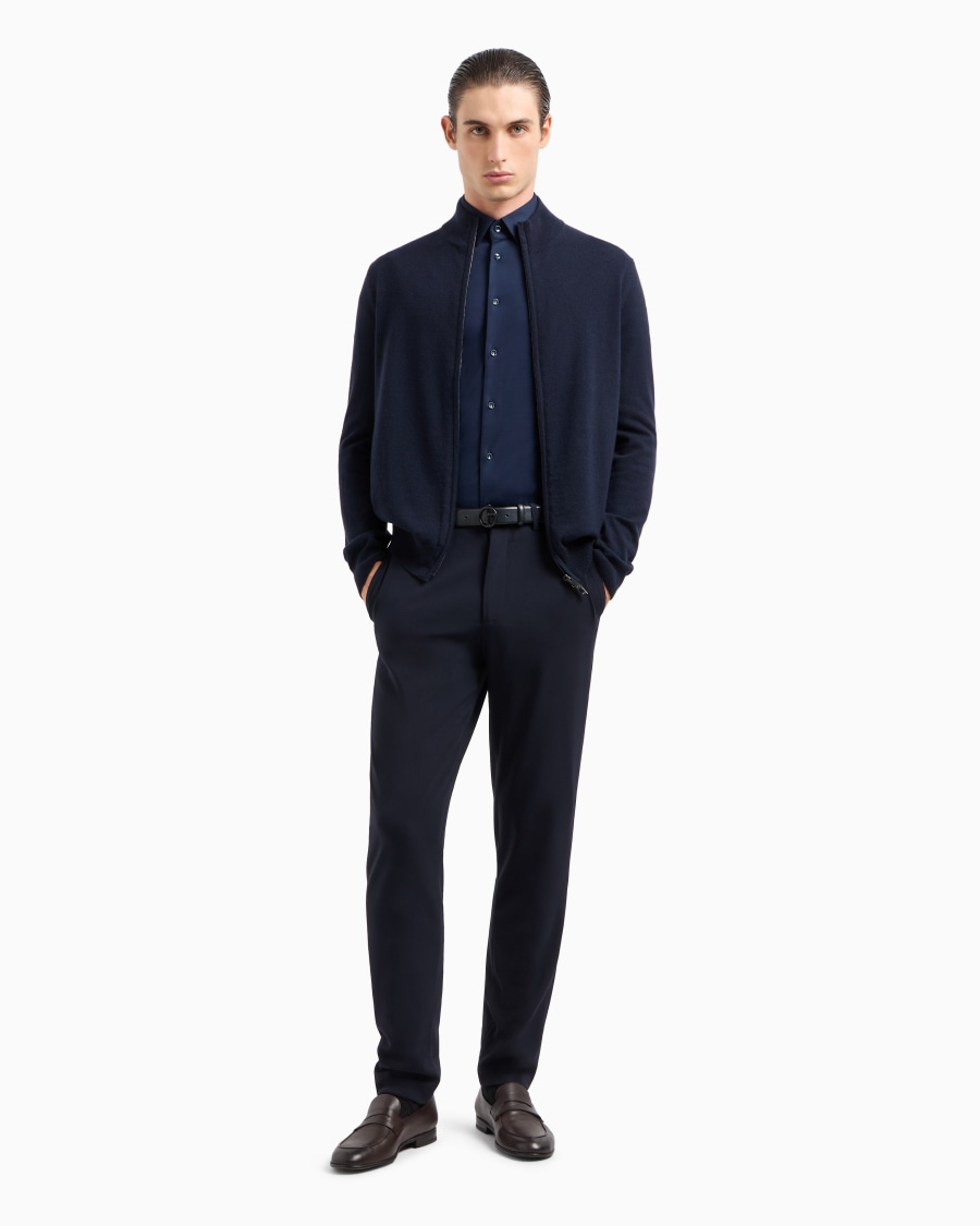 The world of armani CAMICIA A MANICHE CORTE IN JERSEY DI COTONE Sconto