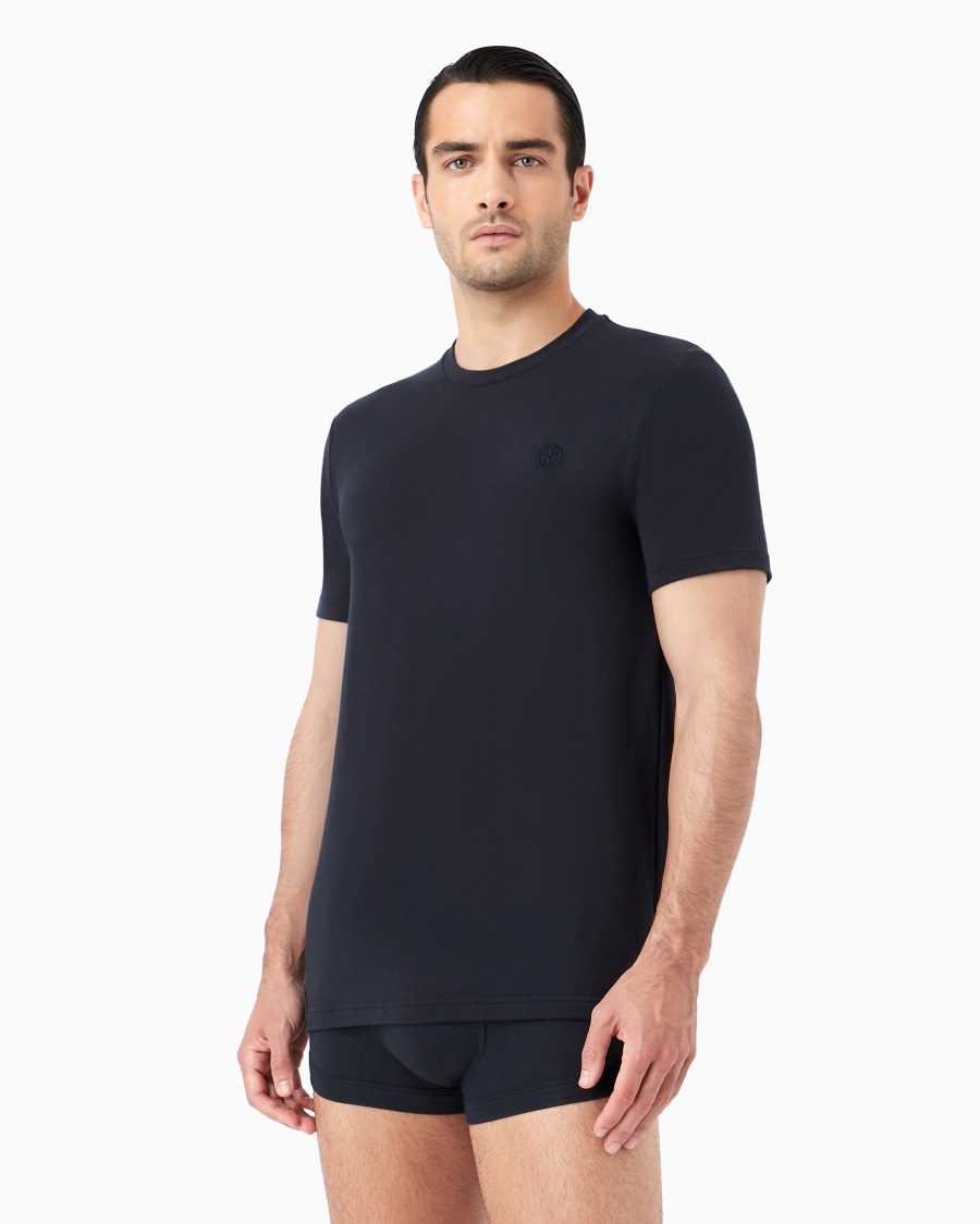 The world of armani T-SHIRT LOUNGEWEAR A MANICA CORTA IN JERSEY STRETCH Economico