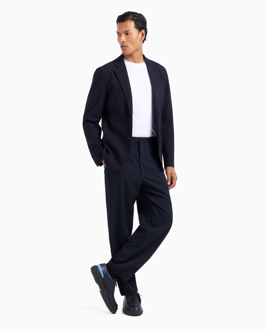 The world of armani T-SHIRT GIROCOLLO IN INTERLOCK DI COTONE Vendita Economica