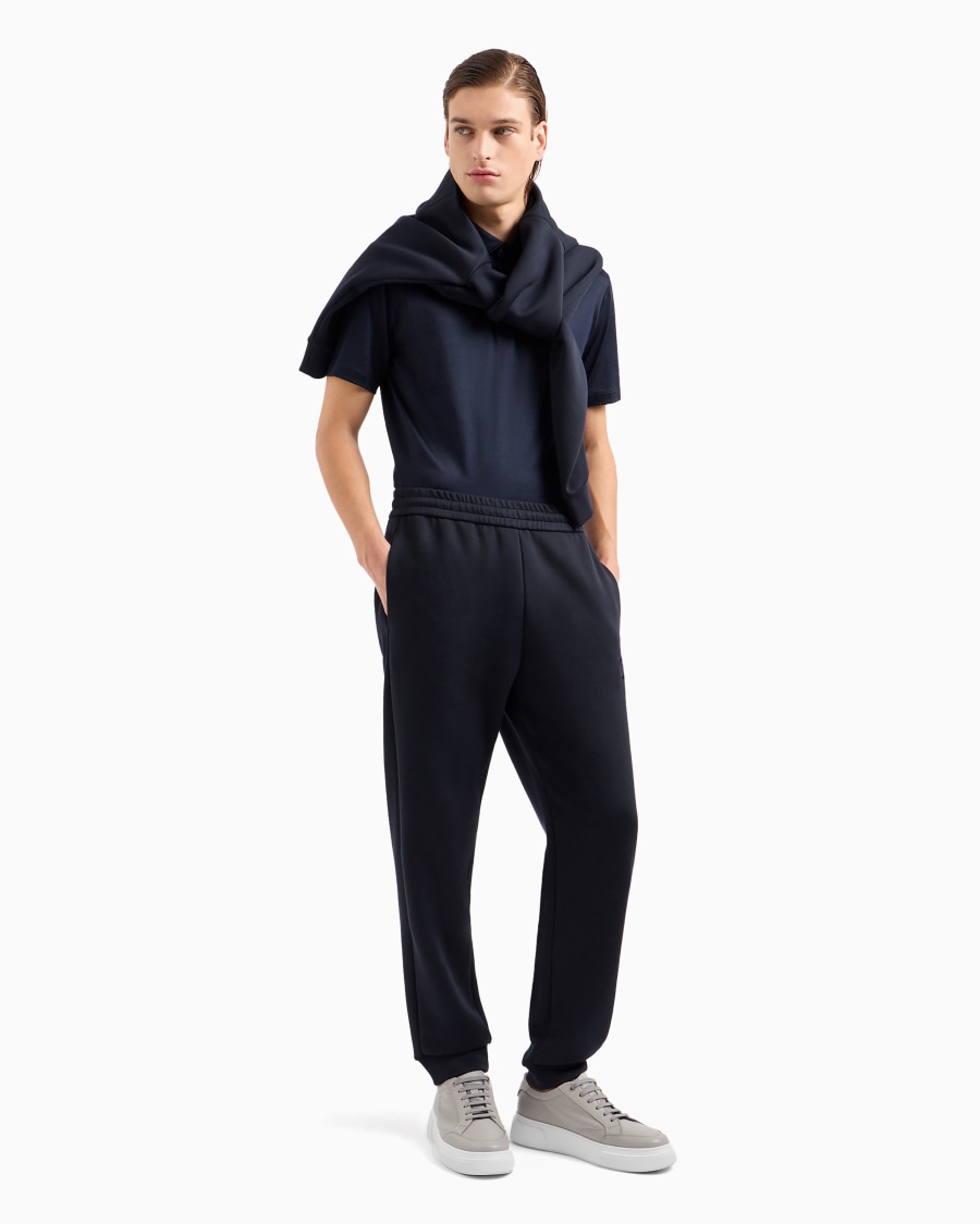 The world of armani POLO IN JERSEY DI SETA E COTONE MELANGE Vendite Flash