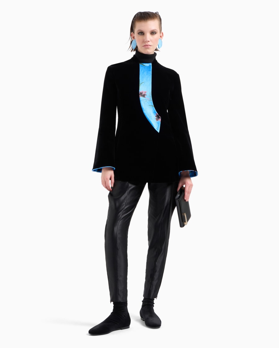 The world of armani TOP CON COLLO A LUPETTO IN LANA VERGINE In Saldo