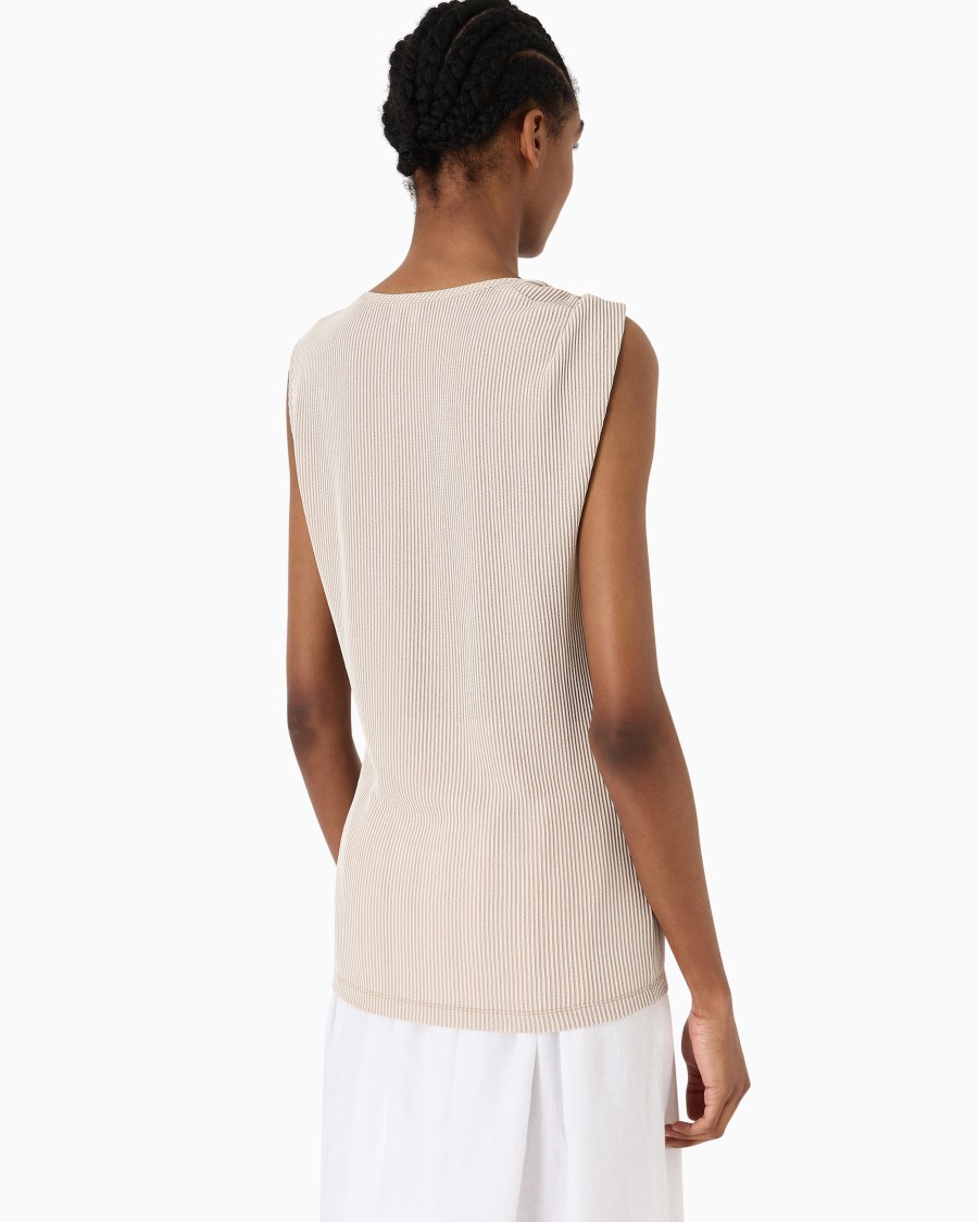The world of armani TOP GIROCOLLO IN VISCOSA A COSTE Italy