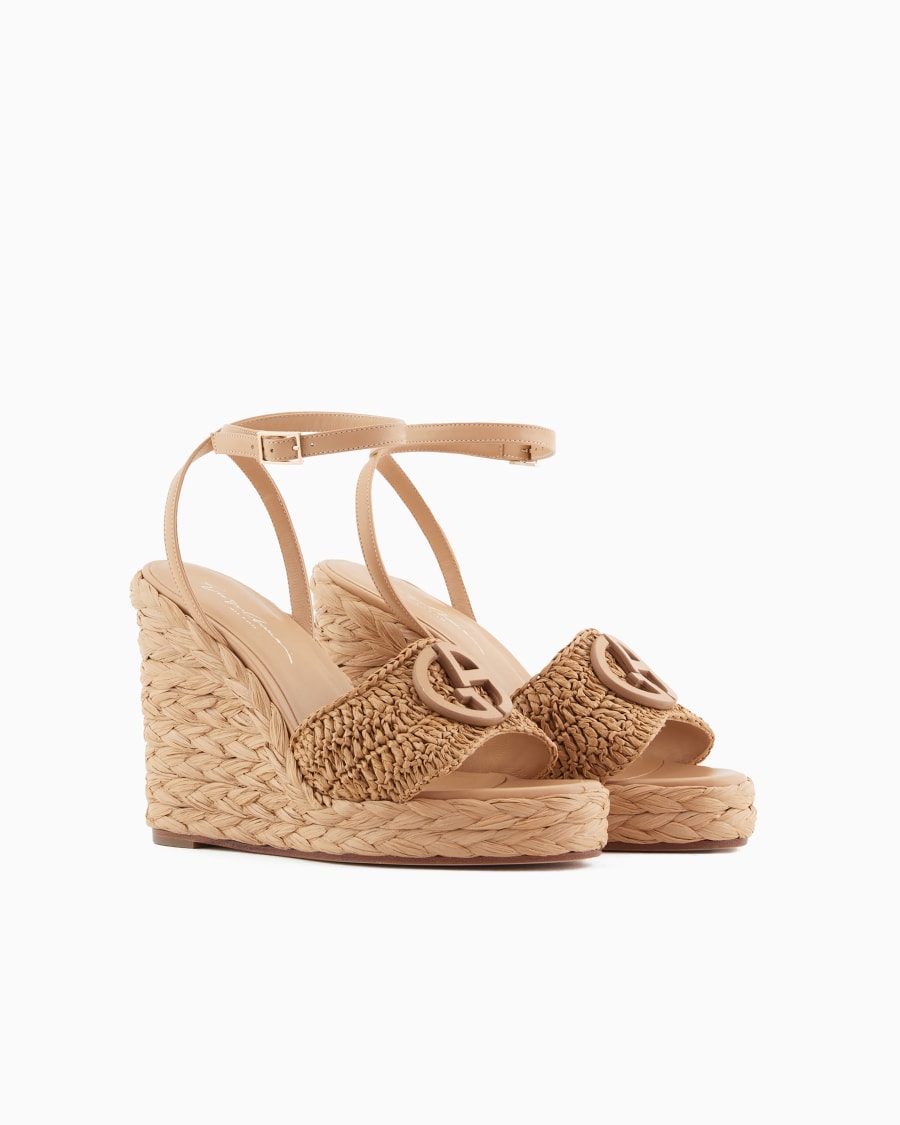 The world of armani SANDALI CON ZEPPA IN CORDA CON MOTIVO INTRECCIO In Linea