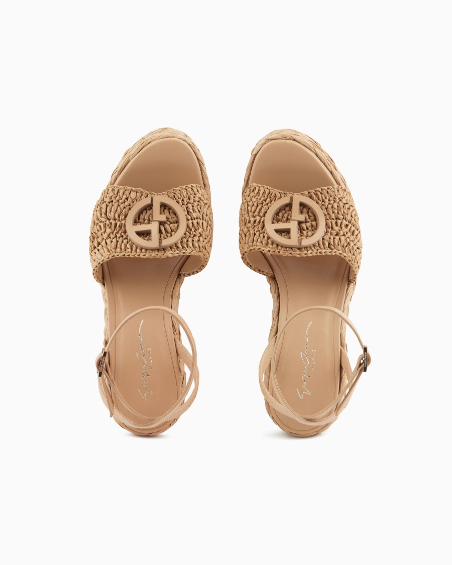The world of armani SANDALI CON ZEPPA IN CORDA CON MOTIVO INTRECCIO In Linea