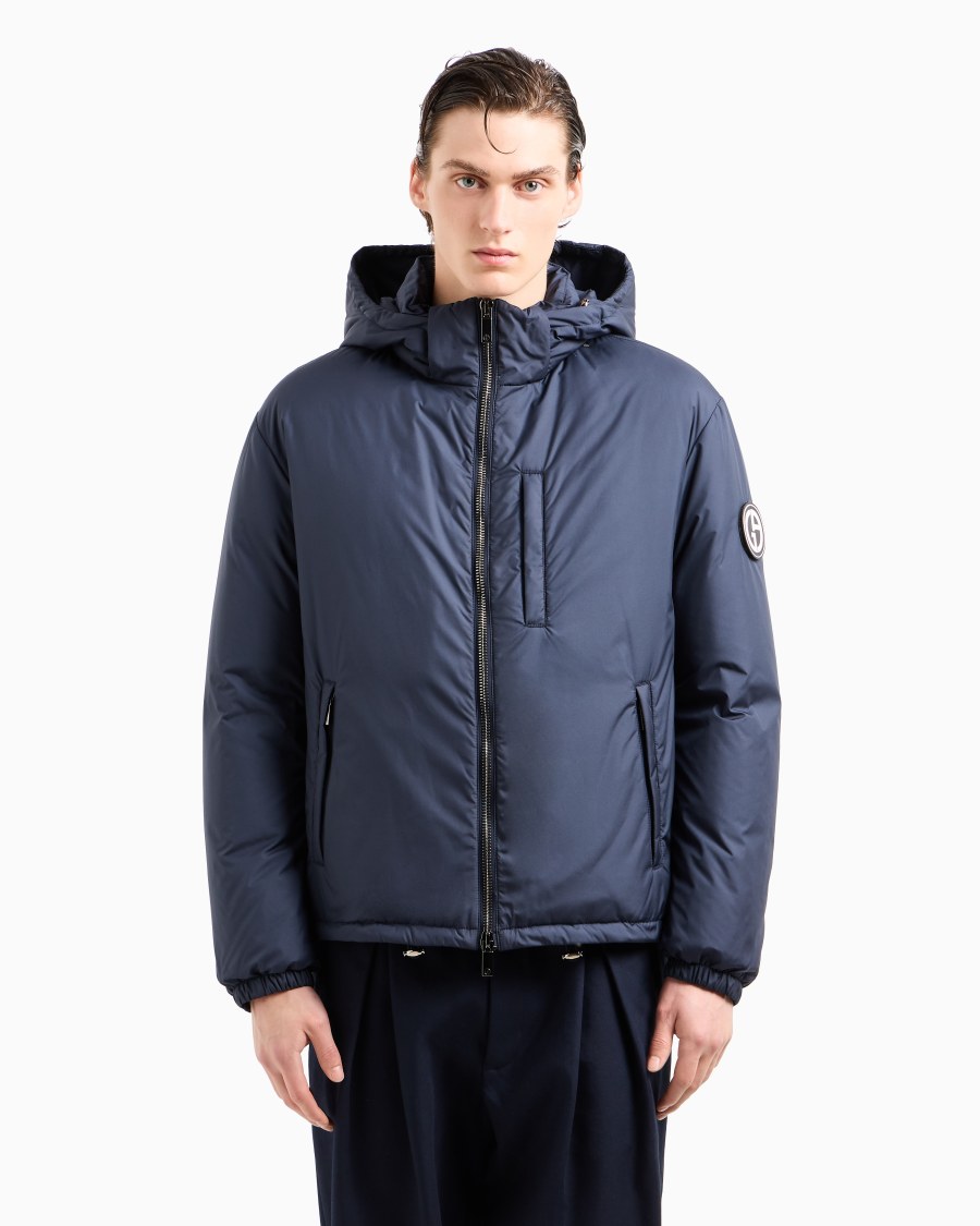 The world of armani BLOUSON CON CAPPUCCIO IMBOTTITO IN PIUMA D'OCA ASV Vendita Calda