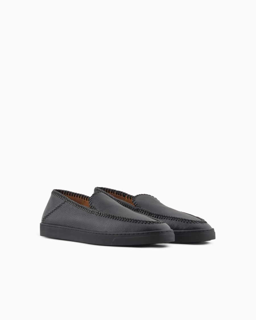 The world of armani GALLERIA 3 SLIP-ON IN CERVO CON INFILATURE Only for today
