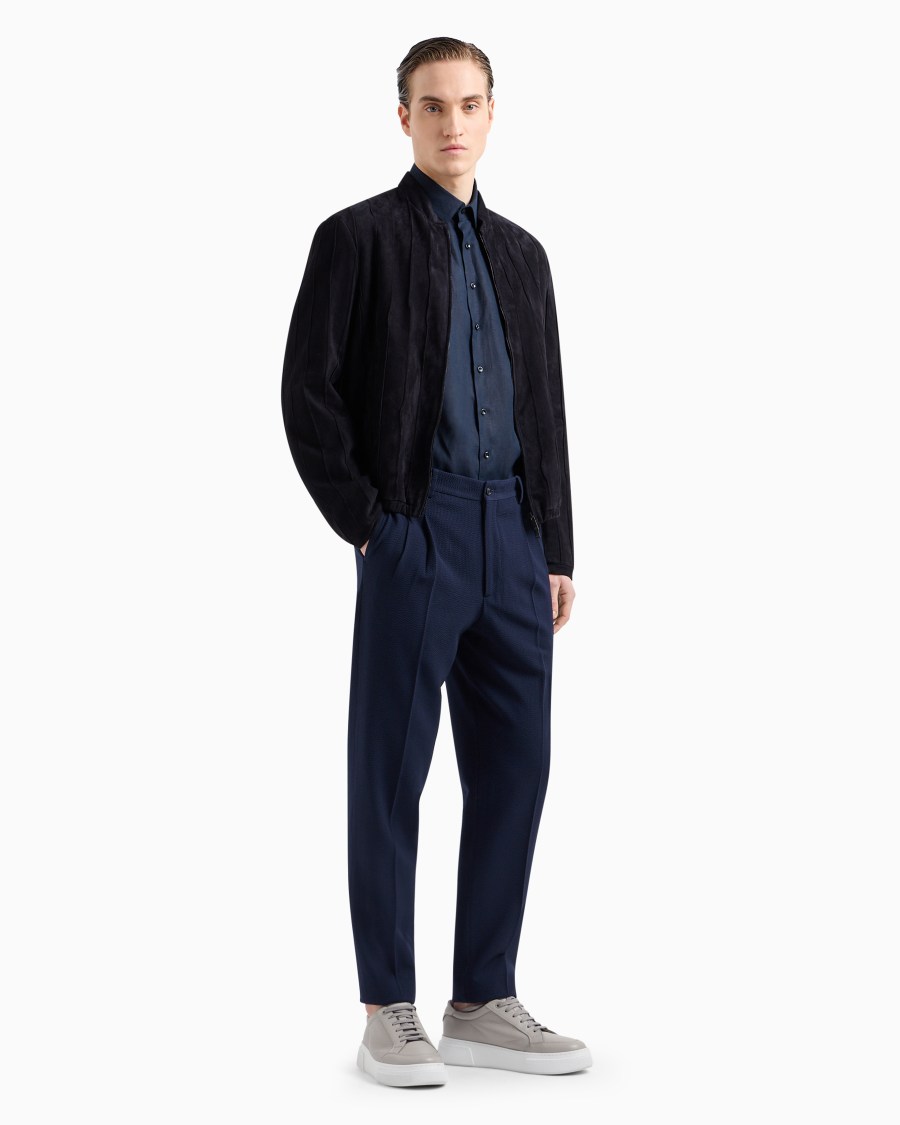 The world of armani CAMICIA REGULAR FIT IN LINO In Saldo