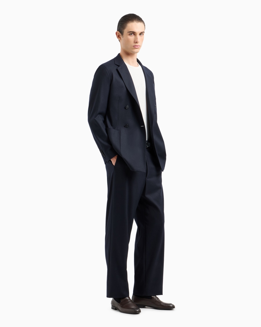 The world of armani T-SHIRT IN INTERLOCK DI PURO COTONE CON LOGO RICAMATO Moda