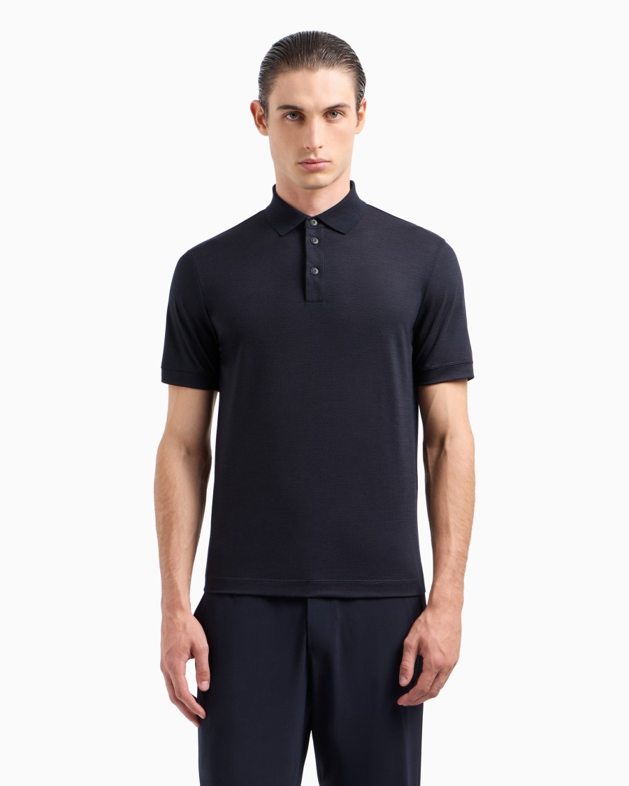 The world of armani POLO IN PIQUET DI PURA LANA VERGINE 2025