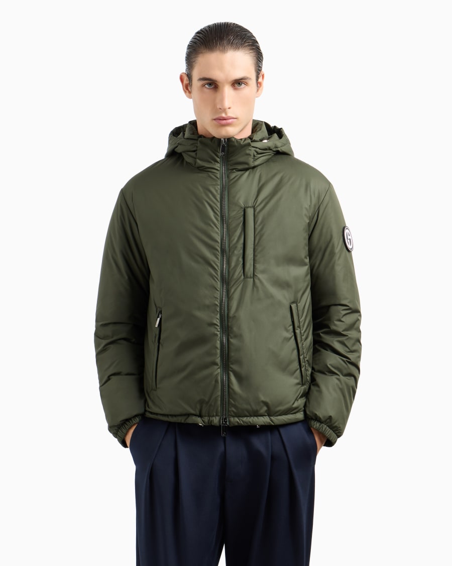 The world of armani BLOUSON CON CAPPUCCIO IMBOTTITO IN PIUMA D'OCA ASV Black Friday Prezzi