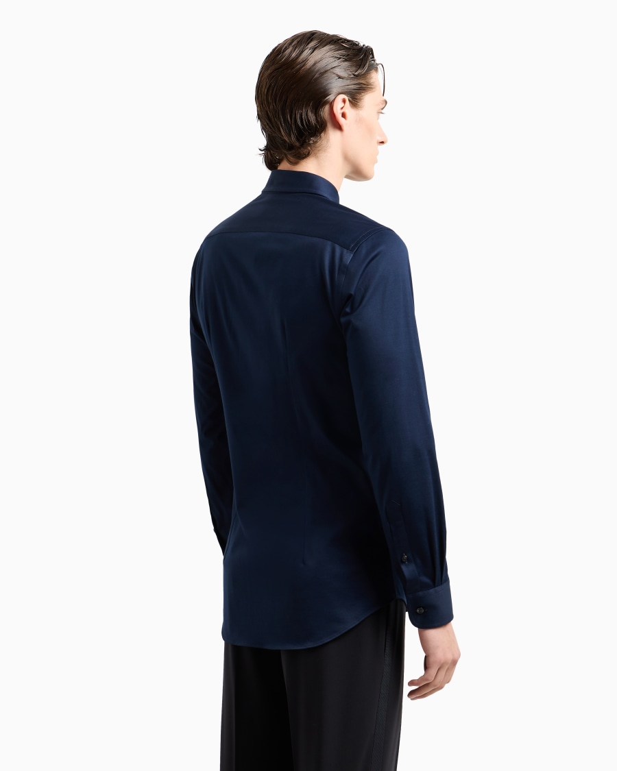 The world of armani CAMICIA SLIM FIT ICON IN JERSEY DI COTONE Soddisfazione Garantita