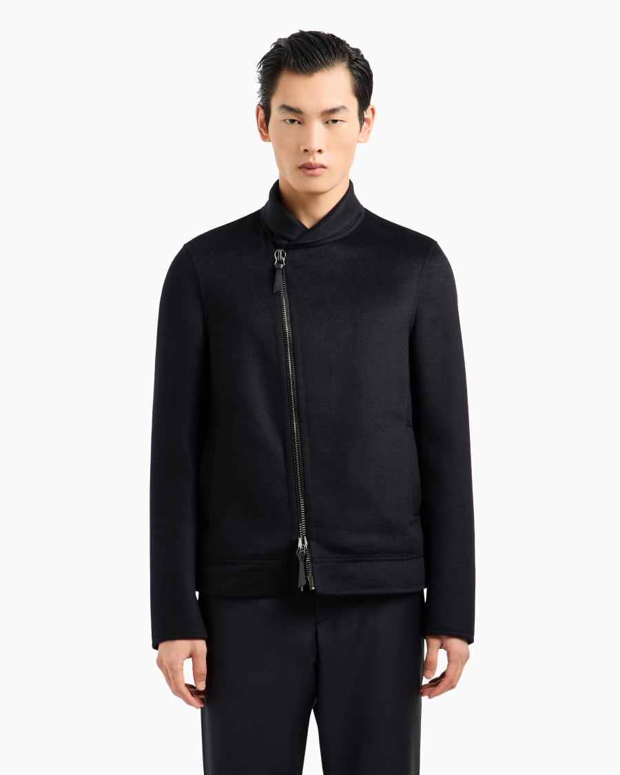 The world of armani BLOUSON ICON IN PANNO DOUBLE DI CASHMERE Affare Del Giorno