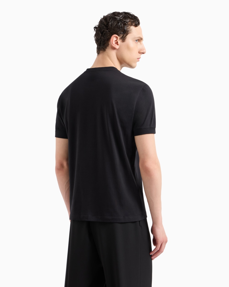 The world of armani T-SHIRT GIROCOLLO BORGONUOVO 11 IN JERSEY DI COTONE PIMA Novità