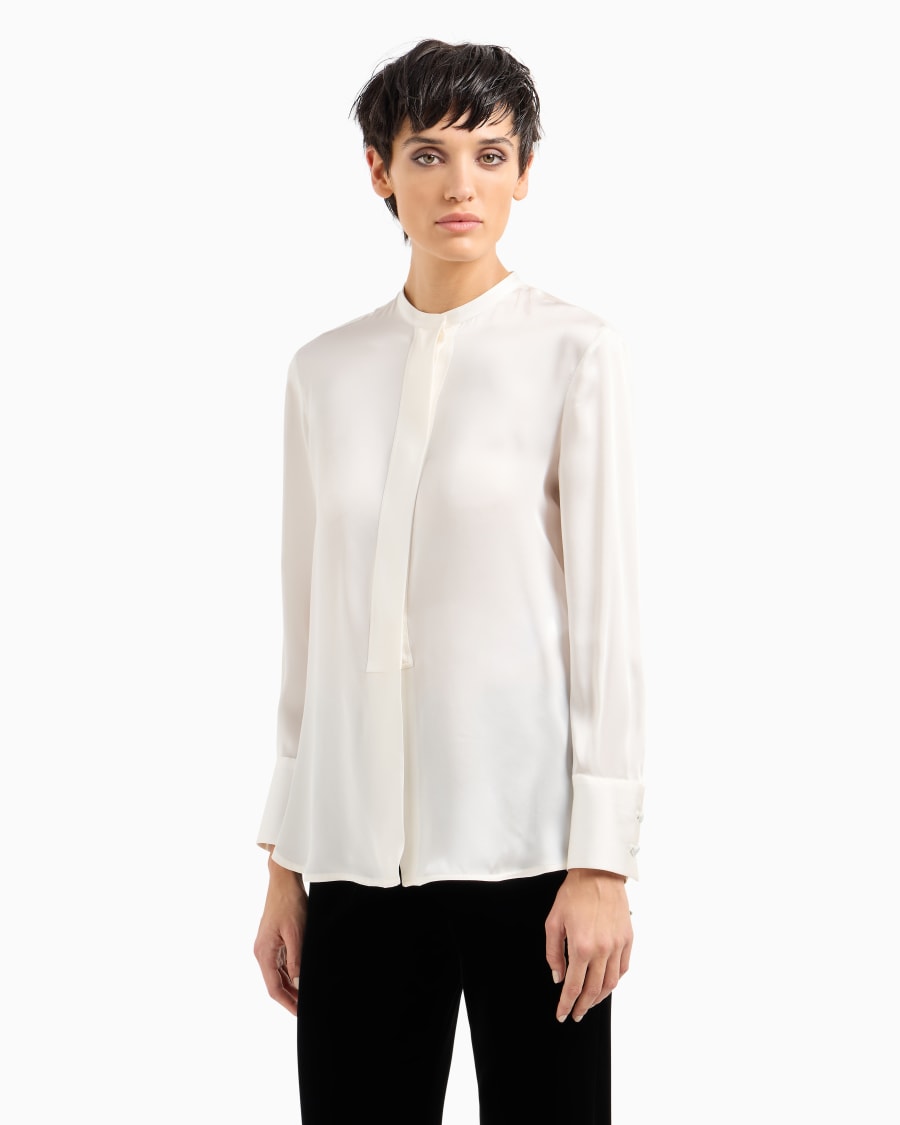 The world of armani CAMICIA IN CHARMEUSE DI SETA Sconto