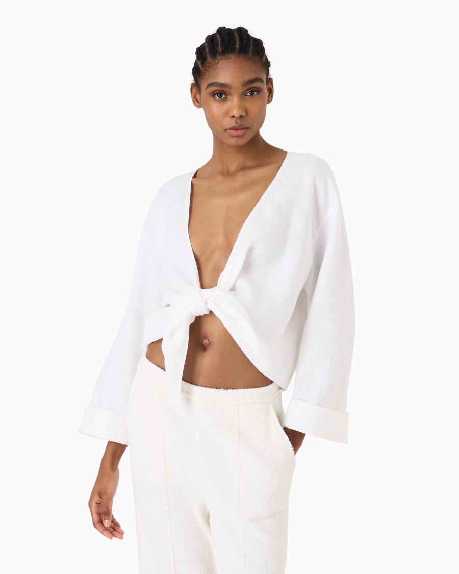 The world of armani CAMICIA DA ANNODARE IN CANAPA ASV Offerta