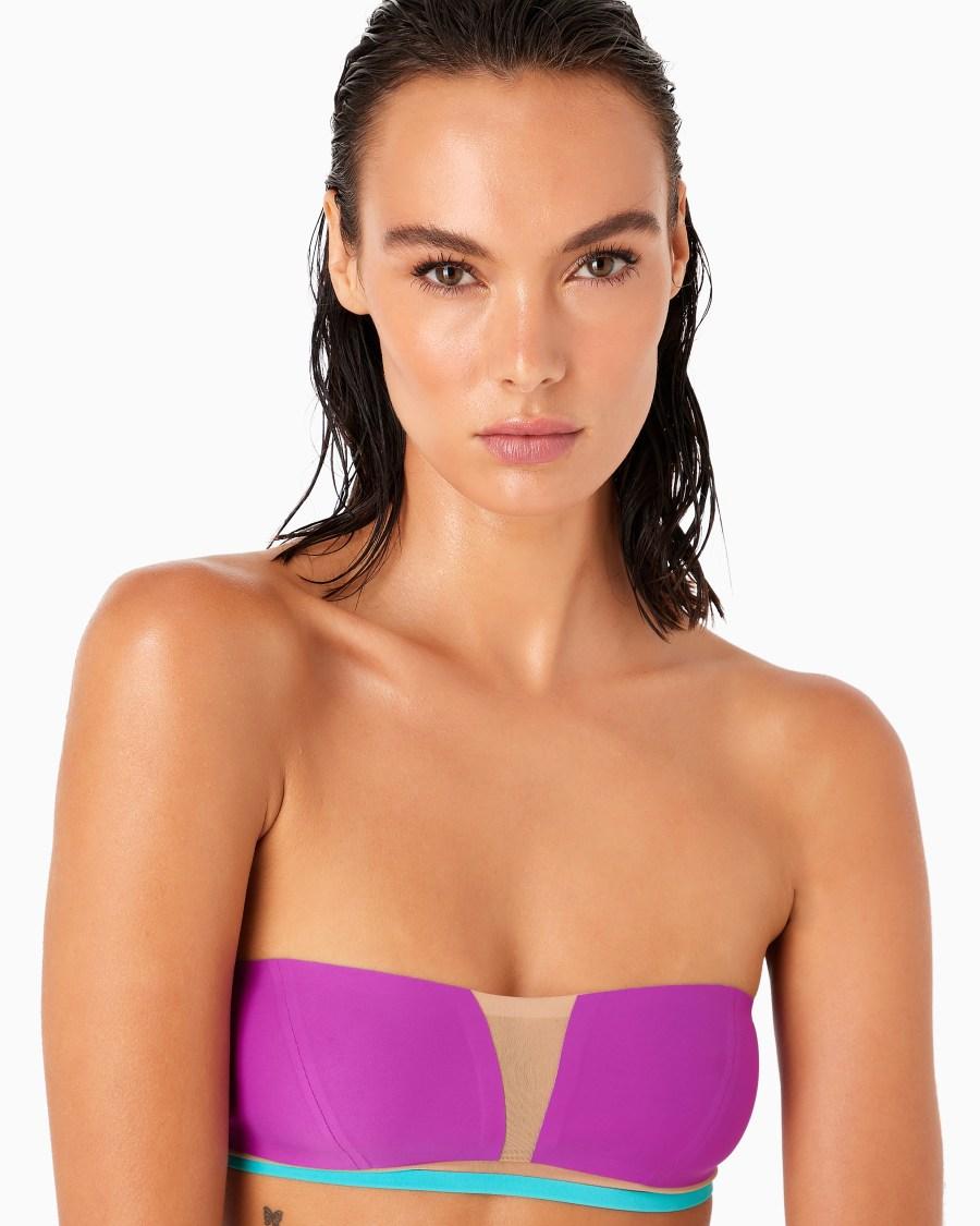 The world of armani BIKINI A FASCIA CON DETTAGLI IN TULLE Offerte